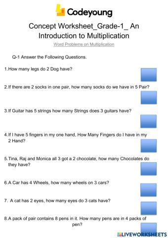 Word Problems on Multiplication-CW