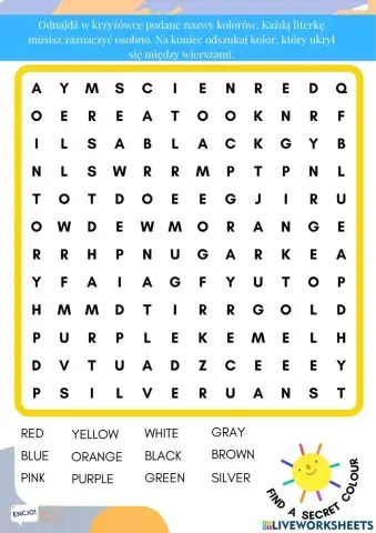 Color wordsearch