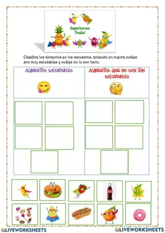 Comida saludable y chatarra.