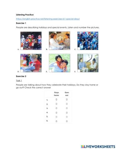 Listening Practice - Celebrations