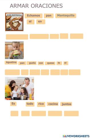 Orden de oraciones desayuno