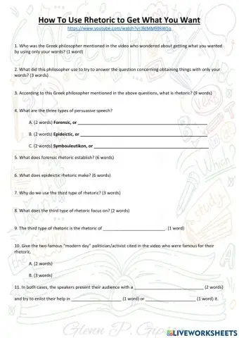 How to Use Rhetoric Video Comprehension Questions