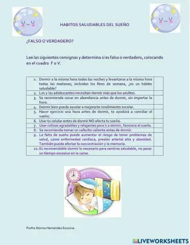 Habitos saludables del sueño