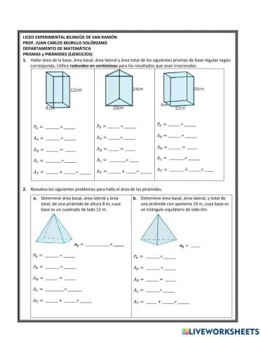 Prismas y pirámides