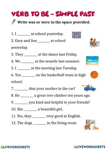 Ejercicios sobre simple past tense