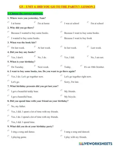 G5-u4 l2 did you go to the party?