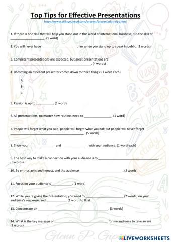 Top Tips for Effective Presentations