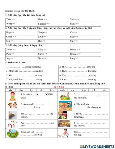 Present Continuous Beginning