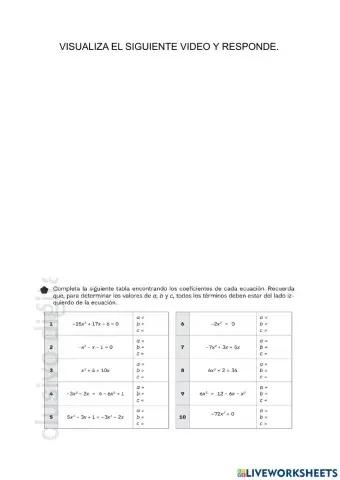 Ecuaciones segundo grado