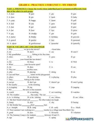 G6-practice 1 for unit 3