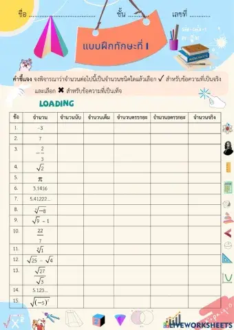 แบบฝึกทักษะที่ 1