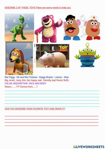 Toy story writing assessment