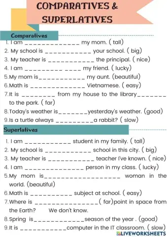 Comparative and superlative
