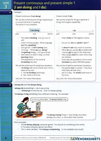 Simple present vs Present continuous