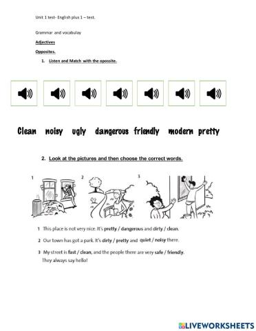 Opposites english plus 1 unit 1