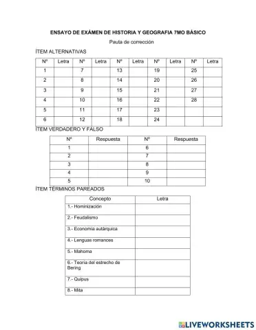 Pauta de correción 7mo básico