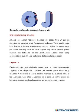 Ortografía g j