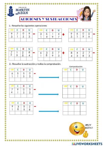 Adiciones y sustracciones