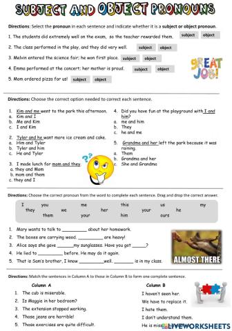 Subject and Object Pronouns