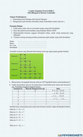LKPD 2 Barisan Aritmetika