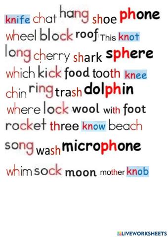 Reading the combinations of consonants