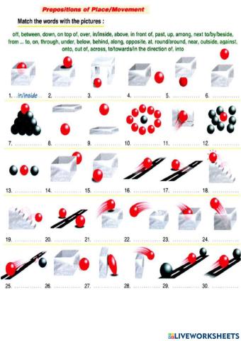 Prepositions of place and movement