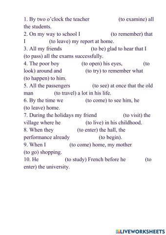 Past Simple -Past Perfect