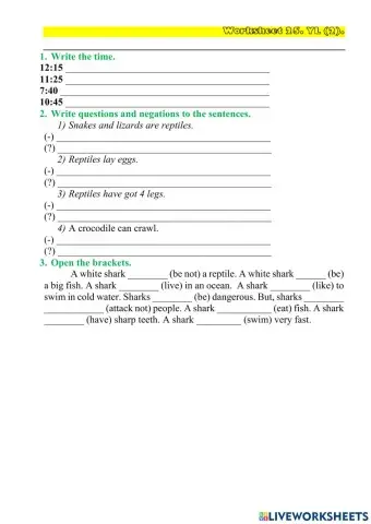 Worksheet 25 YL(2)