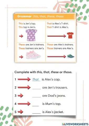 This. that. these, those demonstrative pronouns