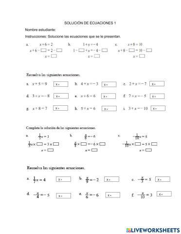 Solución de ecuaciones 1