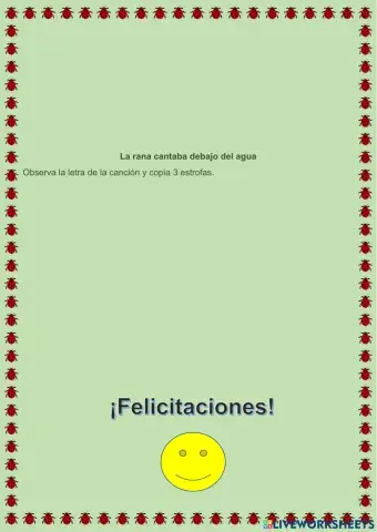 La rana cantaba debajo del agua