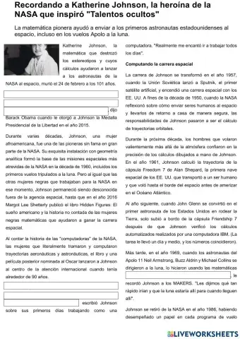 Recordando a Katherine Johnson, la heroína de la NASA que inspiró -Talentos ocultos-