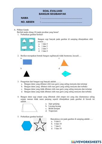 Evaluasi Bangun Segi Banyak
