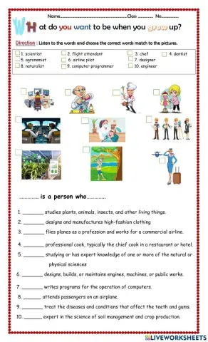 Jobs and occupations