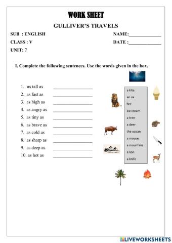 English Unit 7 Gulliver's travels