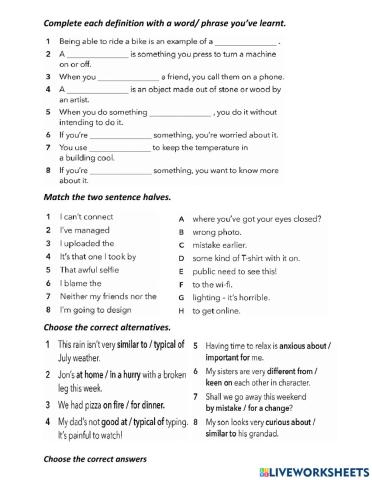 Formular B1 - vocab - U3