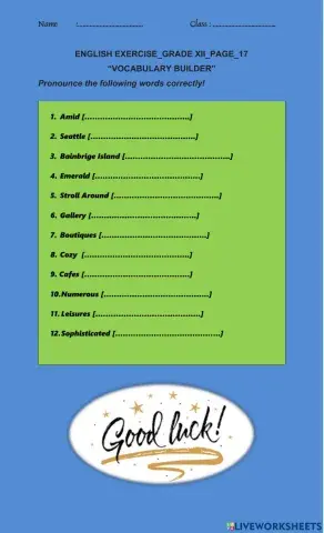 English exercise-grade xii-page-17 pronunciation