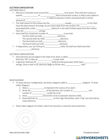 Electron Configuration Worksheet