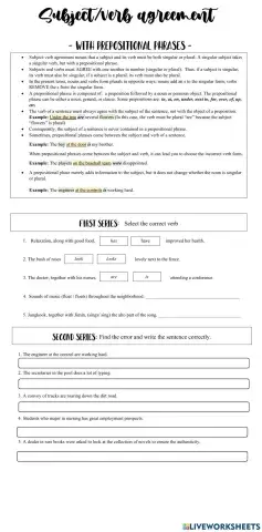 Subject-verb agreement with prepositional phrases