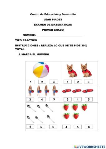 Examen matematicas