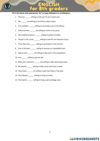 Stating Willingness and Unwillingness (the use of -be-)