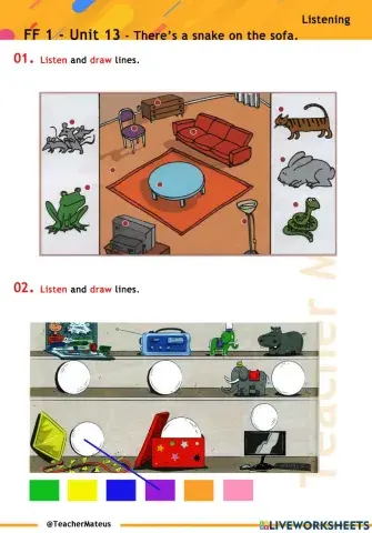 FF 1 - Unit 13 - There's a snake on the sofa - Listening