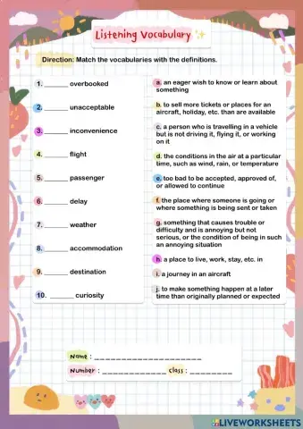 Listening Vocabulary