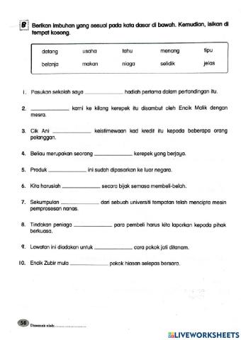 Bahasa Melayu Imbuhan Set 2