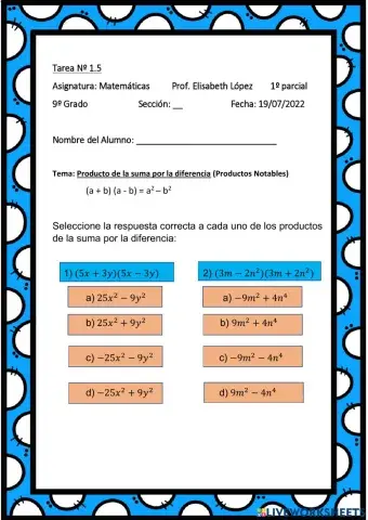 1.5) Producto de la suma por la diferencia