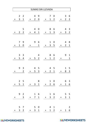 Mates-Sumas sin llevadas