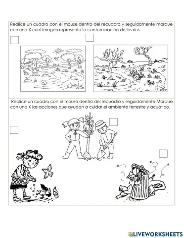 Cuidado del ambiente terrestre y acuático.