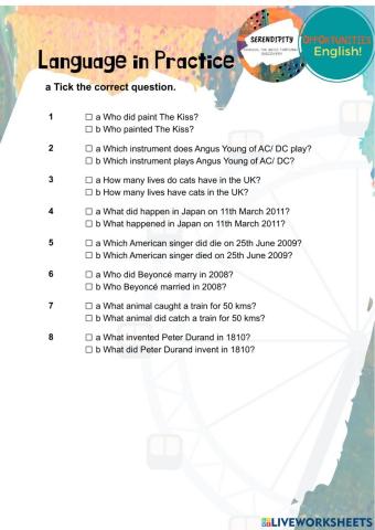 Unit 12C, pre intermediate homework