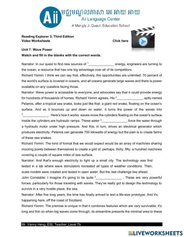 REX3-3rd Edition-Unit7-Wave Energy