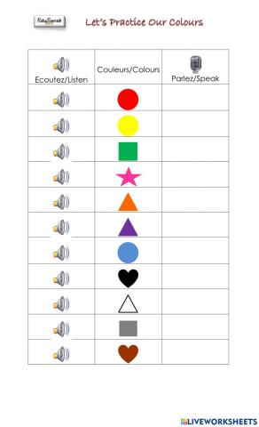 Prononcer 11 couleurs